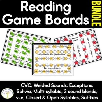 Preview of Reading Games BUNDLE l Single and Multi Syllables with Open and Closed Syllables