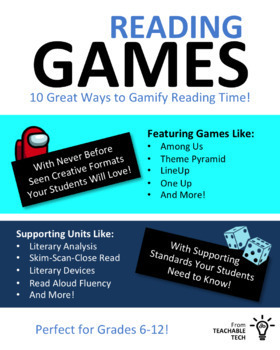 Preview of Reading Games for High School and Middle School