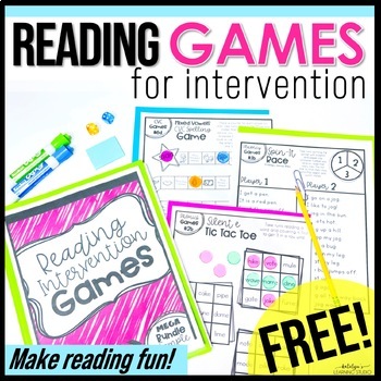Preview of Reading Games for Intervention FREE - Comprehension and Phonics Games 1st Grade