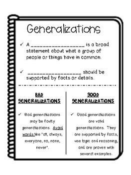 Preview of Reading: Generalizations