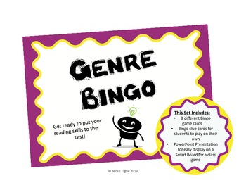 Preview of Reading Genre Bingo Game