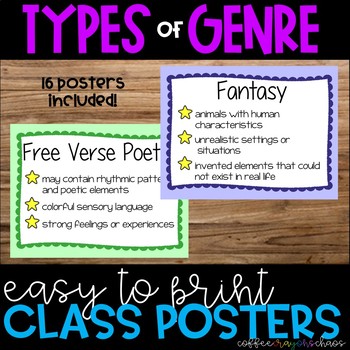 Reading Genre Posters by H and Em Resources | Teachers Pay Teachers
