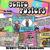 Reading Genre Posters | Groovy Vibes Retro Classroom Decor