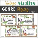 Reading Genre Posters | Vintage Moth Classroom Decor