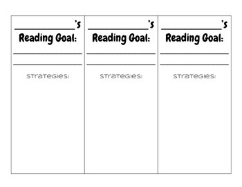 Reading Goal Bookmarks By Stephanie Clemens Teachers Pay Teachers