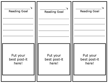 Reading Goal Bookmarks By Learn And Grow As You Go Tpt