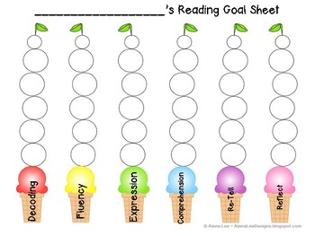 Reading Goal Sheet (Ice Cream Themed) by Fulenwider's Fancy | TpT
