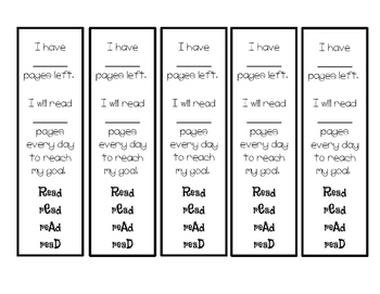 Reading Goal Bookmarks By Megan Greer Teachers Pay Teachers