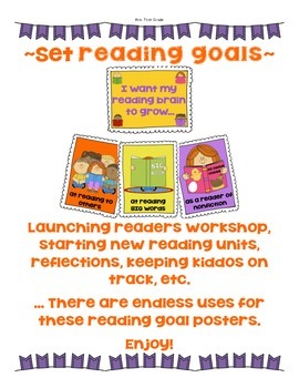 Set Reading Goals by Mrs First Grade | Teachers Pay Teachers