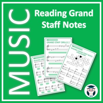 Preview of Reading Grand Staff Notes – Handouts and 22 Digital Worksheets