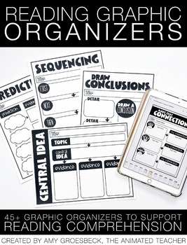 Preview of Reading Graphic Organizers – Printable and Digital