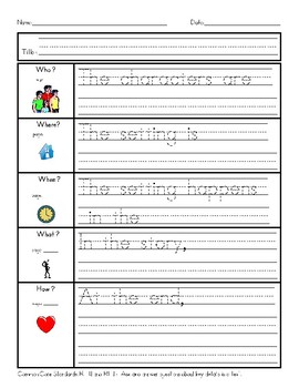 Preview of Bundle - Reading Graphic Organizers - Characters Setting Plot Who Where When Why