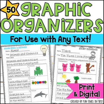 Preview of Reading Response Sheets - No Prep Response Graphic Organizers for Any Text