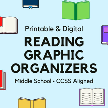 Preview of Distance Learning Packet: Middle School Reading Graphic Organizers & Worksheets