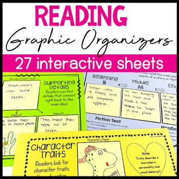 Preview of Graphic Organizers for Guided Reading Comprehension Skills 3rd 4th 5th Grade ELA