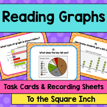 Preview of Reading Graphs Task Cards | Math Center Practice Activity