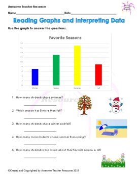 Preview of Reading Graphs and Interpreting Data Worksheet #1