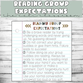 Preview of ☀️ Reading Group Expectations Poster (Editable)