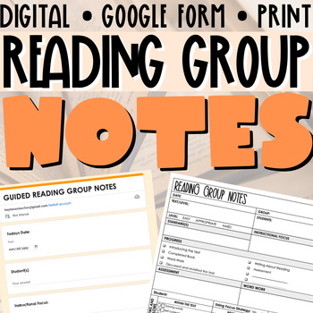 Preview of Reading Group Notes | Data Tracker | Running Records | Small Groups
