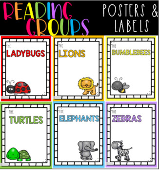 Preview of Reading Group Posters & Labels- ANIMALS