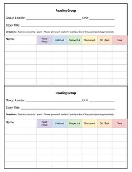 Preview of Reading Group Tracking Sheet - Self- Monitoring