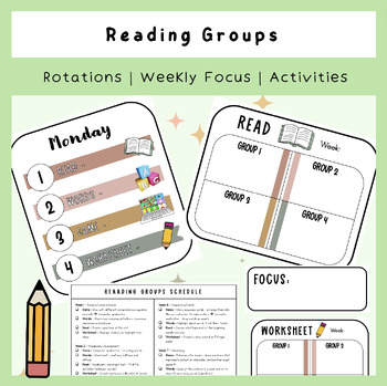 Preview of Reading Groups | Rotation Schedule | Activities | Weekly Focus | Boho Theme