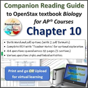 Preview of Reading Guide to OpenStax Biology for AP Courses CHAPTER 10 (AP Unit 4)