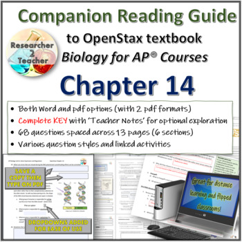 Preview of Reading Guide to OpenStax Biology for AP Courses Chapter 14 Unit 6 of CED