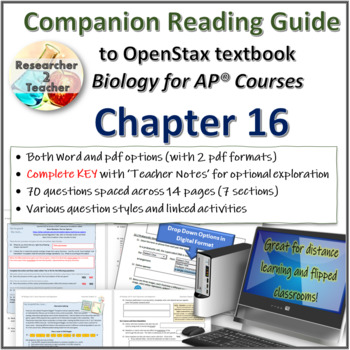 Preview of Reading Guide to OpenStax Biology for AP Courses Chapter 16 Unit 6 of CED