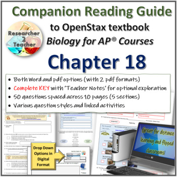 Preview of Reading Guide to OpenStax Biology for AP Courses Chapter 18 Unit 7 of CED