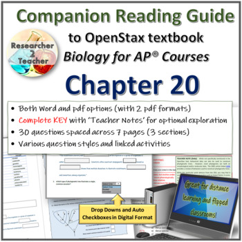Preview of Reading Guide to OpenStax Biology for AP Courses Chapter 20 Unit 7 of CED