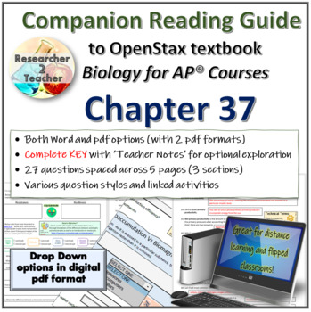 Preview of Reading Guide to OpenStax Biology for AP Courses Chapter 37
