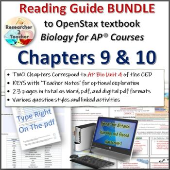 Preview of Reading Guide to OpenStax Biology for AP Courses Unit 4 BUNDLE_Chs 9 and 10