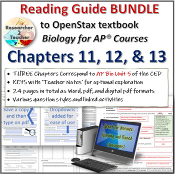 Preview of Reading Guide to OpenStax Biology for AP Courses Unit 5 BUNDLE_ch 11, 12, and 13