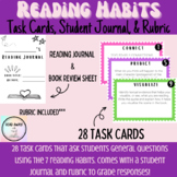 Reading Habits 28 Reading Task Cards - Student Journal, Bo