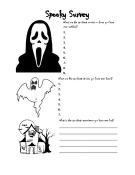 Preview of Reading Halloween (ELA): Spooky Survey