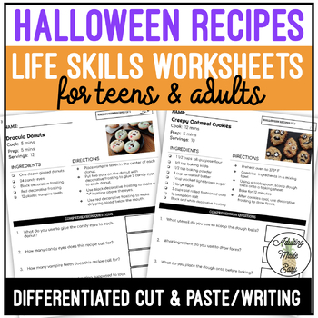 Preview of Reading Halloween Recipes Worksheets