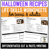 Reading Halloween Recipes Worksheets