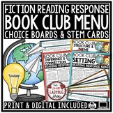 Book Club Discussion Cards Choice Boards Fiction Reading R