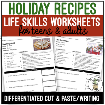 Preview of Reading Holiday Recipes Worksheets