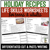 Reading Holiday Recipes Worksheets