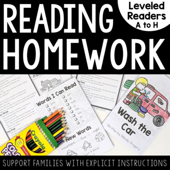 Preview of Reading Homework (Leveled Readers with Parent Support)