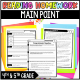 Reading Homework Review - Author's Main Point - Reasons an