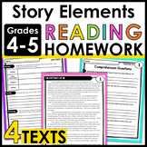 Reading Homework Review - Story Elements - Common Core Aligned