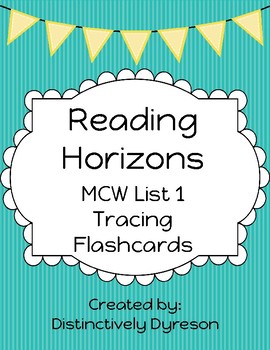 Preview of Reading Horizons MCW 1 Tracing/Flashcards