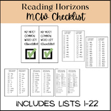 Reading Horizons- MCW Checklist 1-22