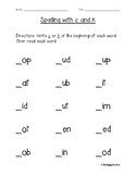 Reading Horizons Spelling with C and K Activity Chapter 1 