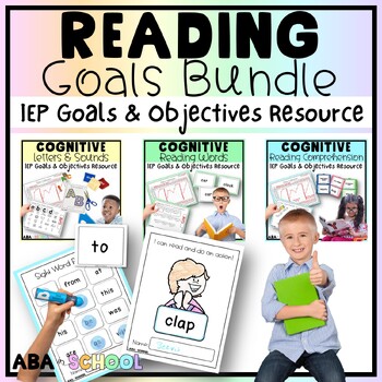 Preview of Reading IEP goals and objectives tracking for Special Education and ABA BUNDLE