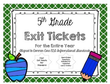 Preview of 5th GRADE READING INFORMATIONAL TEXT EXIT TICKETS