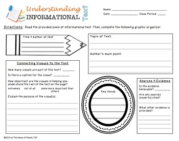 Preview of Informational Text Graphic Organizer and Summary Writing Frame